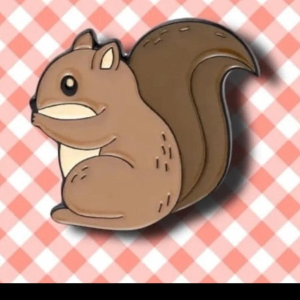 Adorable Brown Squirrel Pet Toy Enamel Pin